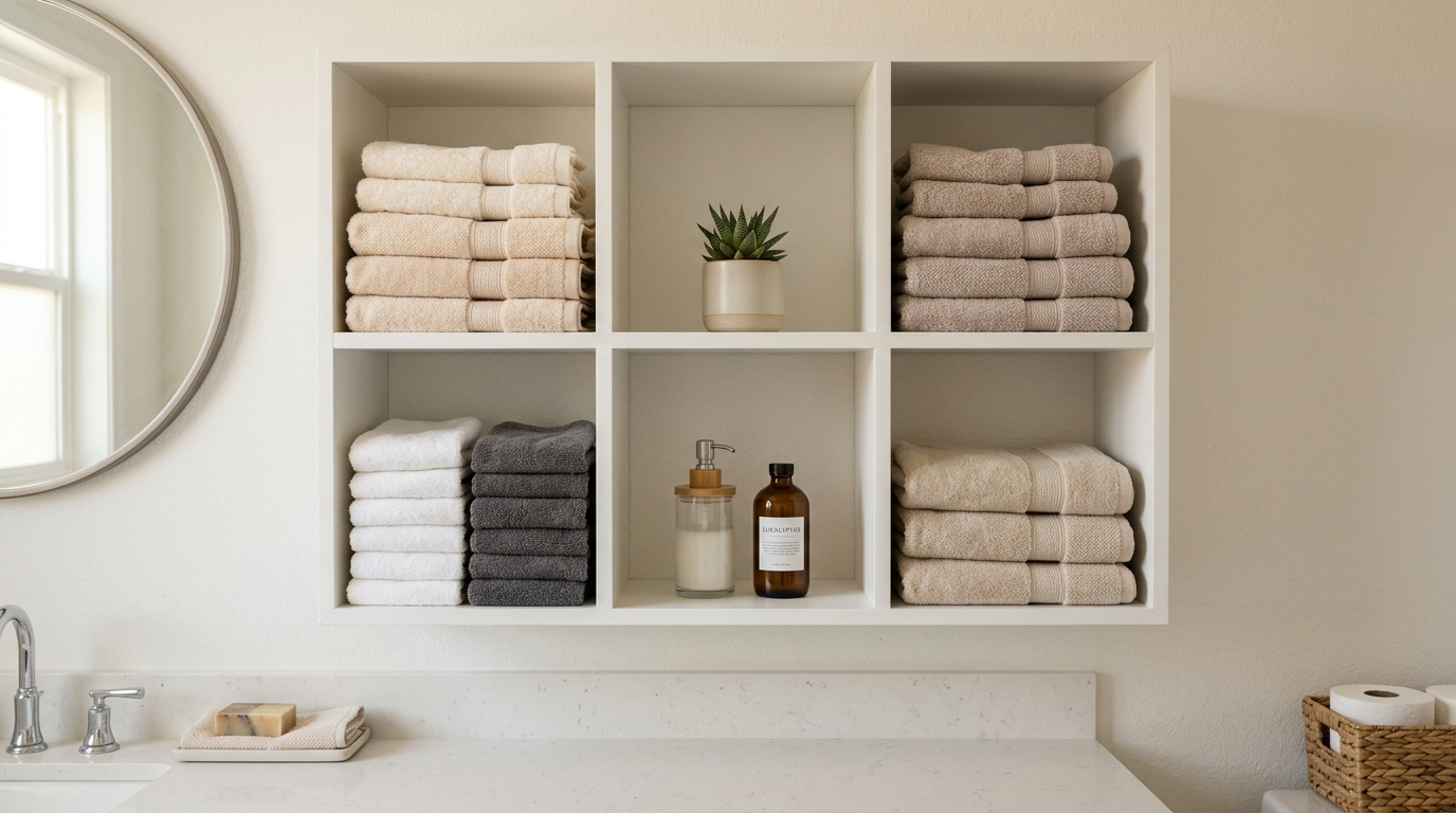Install a double towel bar for shared bathrooms
